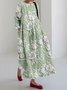 Women 3D Printing Half Sleeve Summer Dress Crew Neck Daily Vintage Maxi Shirt Dress A-Line Dress