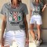 Women's Animal Short Sleeve Tee T-shirt Crew Neck Vintage Summer Top