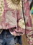 Women's Crew Neck Floral Printing Casual Spring/Fall Long Sleeve Sweatshirt