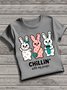 Women's Animal Short Sleeve Tee T-shirt Crew Neck Vintage Summer Top