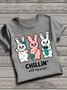 Women's Animal Short Sleeve Tee T-shirt Crew Neck Vintage Summer Top
