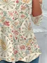 Women's Long Sleeve Tee T-shirt Spring/Fall Floral Printing Crew Neck Casual Graphic Tee Top