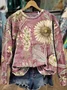 Women's Crew Neck Floral Printing Casual Spring/Fall Long Sleeve Sweatshirt
