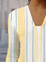 Women's Spring/Fall Cover-up Casual Striped Printing Lightweight Cardigan