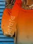 Women's Long Sleeve Tee T-shirt Spring/Fall Heart/Cordate Printing Crew Neck Casual Graphic Tee Top