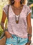 Women's Short Sleeve Tee T-shirt Summer Floral Printing V Neck Casual Graphic Tee Top