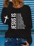 Women's Long Sleeve Tee T-shirt Spring/Fall Text Letters Printing Crew Neck Casual Graphic Tee Top