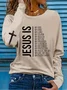 Women's Long Sleeve Tee T-shirt Spring/Fall Text Letters Printing Crew Neck Casual Graphic Tee Top