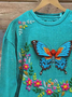 Women's Crew Neck Floral Printing Casual Spring/Fall Long Sleeve Sweatshirt