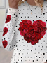 Women's Long Sleeve Tee T-shirt Spring/Fall Polka Dots Printing Crew Neck Casual Graphic Tee Top