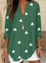Women's Shamrock Long Sleeve Shirt Spring/Fall V Neck Daily Casual Top