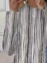 Women's Long Sleeve Tee T-shirt Spring/Fall Striped Printing Crew Neck Casual Graphic Tee Top