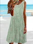 Women 3D Printing Sleeveless Summer Dress Crew Neck Daily Casual Midi Tank A-Line Dress