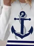 Women's Long Sleeve Tee T-shirt Spring/Fall Striped Printing Crew Neck Casual Graphic Tee Top