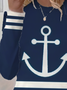 Women's Long Sleeve Tee T-shirt Spring/Fall Striped Printing Crew Neck Casual Graphic Tee Top