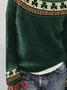 Women's Shamrock Winter Casual Long Sleeve Crew Neck Knitted Sweater