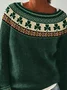 Women's Shamrock Winter Casual Long Sleeve Crew Neck Knitted Sweater