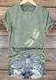Women's Animal Short Sleeve Tee T-shirt Crew Neck Casual Summer Top