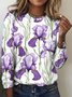 Women Floral Long Sleeve Tee T-shirt Crew Neck Casual Spring/Fall Top