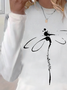 Women's Long Sleeve Tee T-shirt Spring/Fall Dragonfly Printing Crew Neck Casual Graphic Tee Top