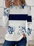 Women's Long Sleeve Tee T-shirt Spring/Fall Floral Printing Crew Neck Casual Graphic Tee Top