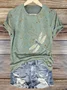 Women's Animal Short Sleeve Tee T-shirt Crew Neck Casual Summer Top