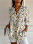 Women's Floral Long Sleeve Shirt Spring/Fall Shirt Collar Daily Vintage Top