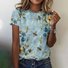Women's Floral Sleeveless Tee T-shirt Crew Neck Casual Summer Top
