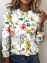 Women's Floral Short Sleeve Tee T-shirt Crew Neck Casual Summer Top