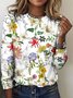 Women's Floral Short Sleeve Tee T-shirt Crew Neck Casual Summer Top