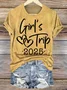 Women Text Letters Short Sleeve Tee T-shirt Crew Neck Casual Summer Top
