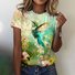 Women's Floral Short Sleeve Tee T-shirt Crew Neck Casual Summer Top