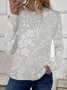 Women's Floral Long Sleeve Tee T-shirt Crew Neck Printing Casual Spring/Fall Graphic Tee Top