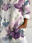 Women's Floral Long Sleeve Shirt Spring/Fall Buckle Shirt Collar Daily Casual Top