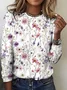Women Floral Long Sleeve Tee T-shirt Crew Neck Casual Spring/Fall Top
