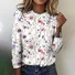 Women Floral Long Sleeve Tee T-shirt Crew Neck Casual Spring/Fall Top