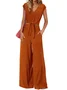 Women's Plain Two-Piece Set Daily Short Sleeve Casual Summer Top With Pants Matching Set
