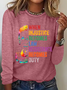 Women's Text Letters Long Sleeve Blouse_ Spring/Fall Crew Neck Daily Casual Top