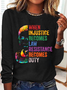 Women's Text Letters Long Sleeve Blouse_ Spring/Fall Crew Neck Daily Casual Top