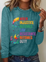 Women's Text Letters Long Sleeve Blouse_ Spring/Fall Crew Neck Daily Casual Top