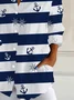 Women's Striped Long Sleeve Shirt Spring/Fall Buckle Shirt Collar Daily Casual Top