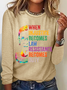 Women's Text Letters Long Sleeve Blouse_ Spring/Fall Crew Neck Daily Casual Top