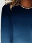 Women's Ombre Long Sleeve Tee T-shirt Crew Neck Printing Casual Spring/Fall Graphic Tee Top