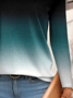 Women's Ombre Long Sleeve Tee T-shirt Crew Neck Printing Casual Spring/Fall Graphic Tee Top