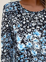 Women's Floral Long Sleeve Tee T-shirt Crew Neck Printing Casual Spring/Fall Graphic Tee Top