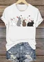 Women's Animal Short Sleeve Tee T-shirt Crew Neck Casual Summer Top