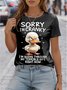 Women Animal Short Sleeve Tee T-shirt Crew Neck Casual Summer Top
