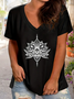 Women's Floral Short Sleeve Tee T-shirt V Neck Printing Casual Summer Graphic Tee Top