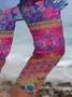 Women's Floral Capris Elastic Waist Pant Casual Summer Trousers