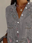 Women's Floral Long Sleeve Shirt Spring/Fall Buckle Shirt Collar Daily Casual Top